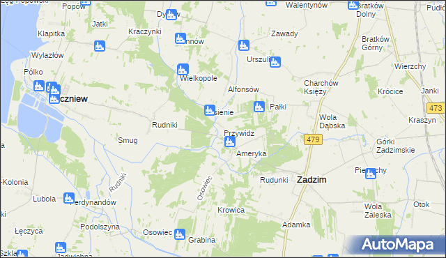 mapa Przywidz gmina Pęczniew, Przywidz gmina Pęczniew na mapie Targeo