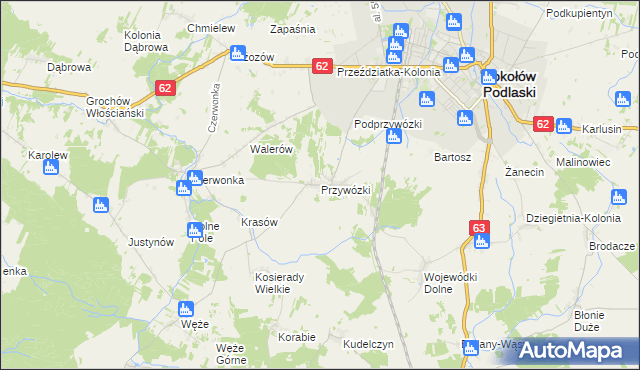 mapa Przywózki, Przywózki na mapie Targeo