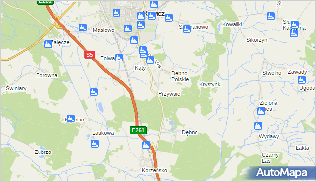 mapa Przywsie, Przywsie na mapie Targeo