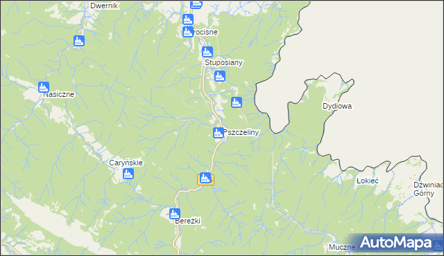 mapa Pszczeliny, Pszczeliny na mapie Targeo