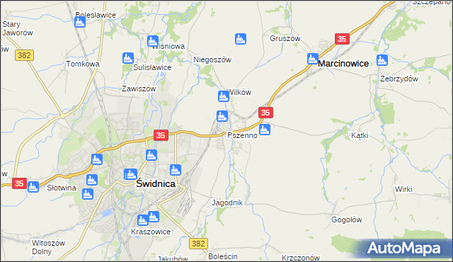 mapa Pszenno, Pszenno na mapie Targeo
