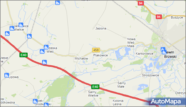 mapa Ptakowice gmina Lewin Brzeski, Ptakowice gmina Lewin Brzeski na mapie Targeo