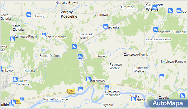 mapa Pułazie, Pułazie na mapie Targeo