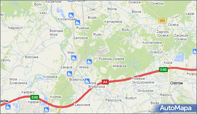 mapa Pustków-Osiedle, Pustków-Osiedle na mapie Targeo