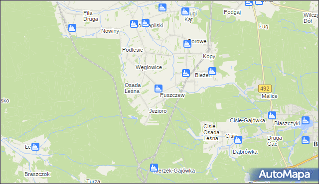 mapa Puszczew, Puszczew na mapie Targeo