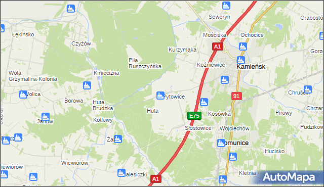 mapa Pytowice, Pytowice na mapie Targeo