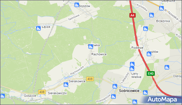 mapa Rachowice, Rachowice na mapie Targeo