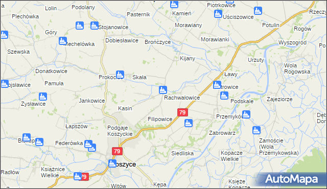 mapa Rachwałowice, Rachwałowice na mapie Targeo