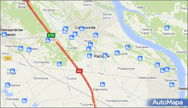 mapa Raciążek, Raciążek na mapie Targeo