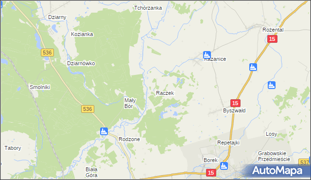 mapa Raczek, Raczek na mapie Targeo