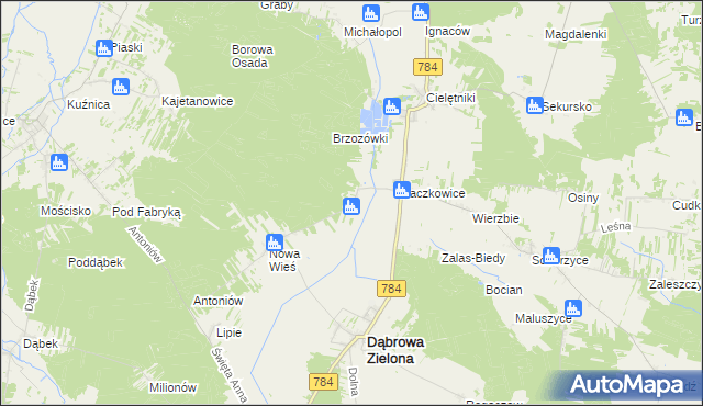 mapa Raczkowice-Kolonia, Raczkowice-Kolonia na mapie Targeo