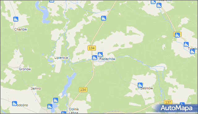 mapa Radachów, Radachów na mapie Targeo