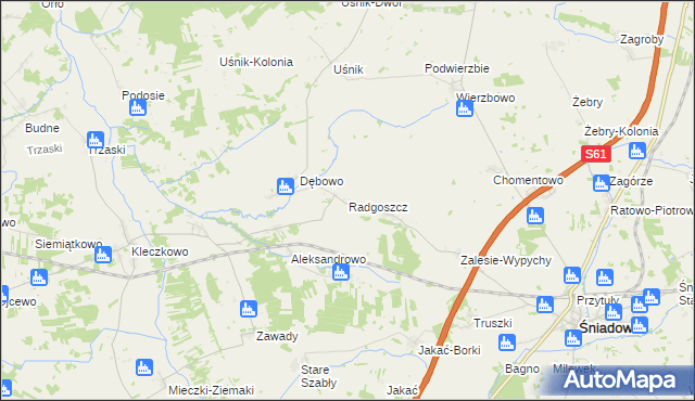 mapa Radgoszcz gmina Troszyn, Radgoszcz gmina Troszyn na mapie Targeo