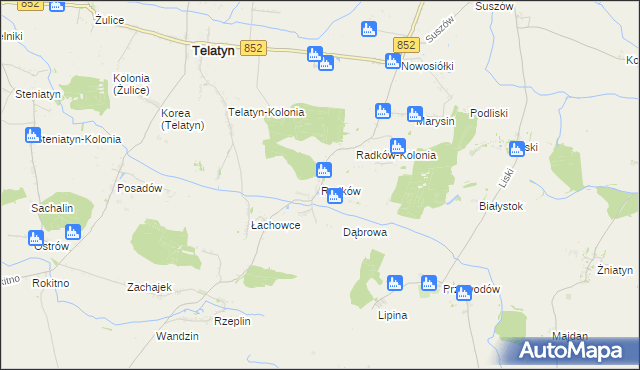 mapa Radków gmina Telatyn, Radków gmina Telatyn na mapie Targeo