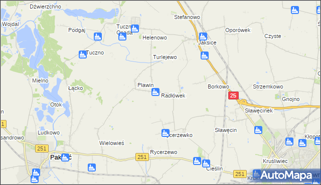 mapa Radłówek, Radłówek na mapie Targeo