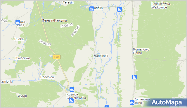 mapa Radolinek, Radolinek na mapie Targeo