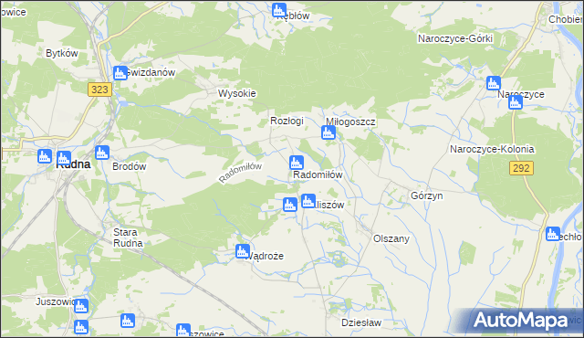 mapa Radomiłów, Radomiłów na mapie Targeo