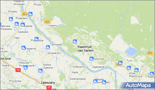 mapa Radomyśl nad Sanem, Radomyśl nad Sanem na mapie Targeo