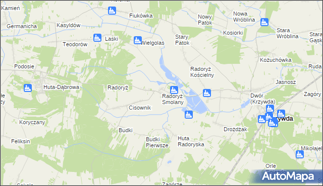 mapa Radoryż Smolany, Radoryż Smolany na mapie Targeo