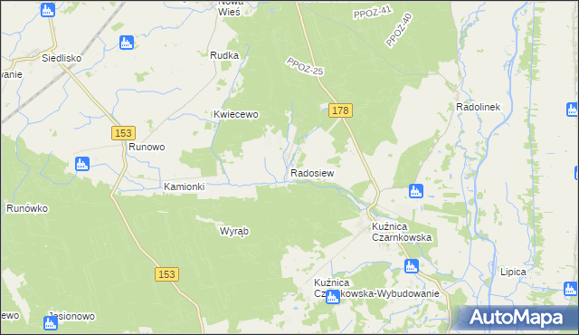 mapa Radosiew, Radosiew na mapie Targeo