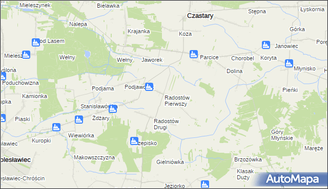 mapa Radostów Pierwszy, Radostów Pierwszy na mapie Targeo