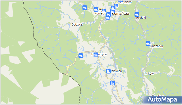 mapa Radoszyce gmina Komańcza, Radoszyce gmina Komańcza na mapie Targeo