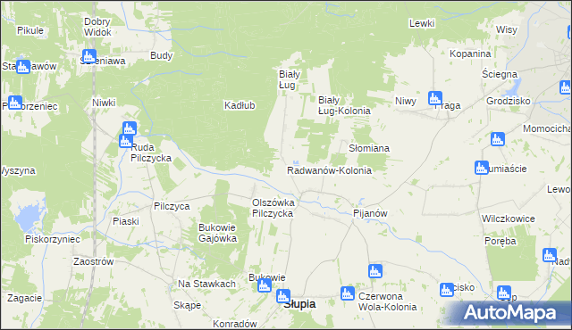 mapa Radwanów-Kolonia, Radwanów-Kolonia na mapie Targeo