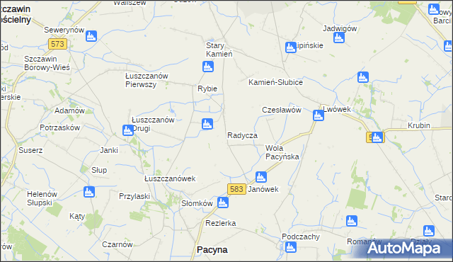 mapa Radycza, Radycza na mapie Targeo