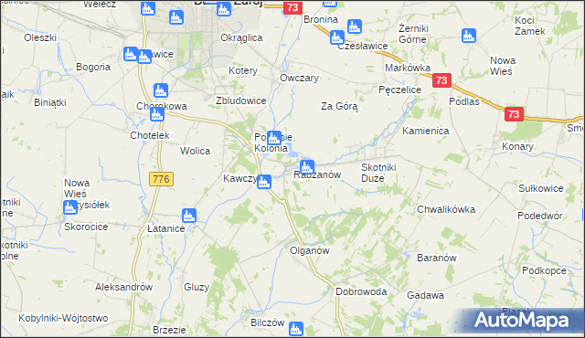mapa Radzanów gmina Busko-Zdrój, Radzanów gmina Busko-Zdrój na mapie Targeo