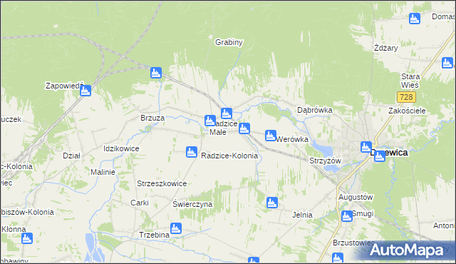 mapa Radzice Duże, Radzice Duże na mapie Targeo