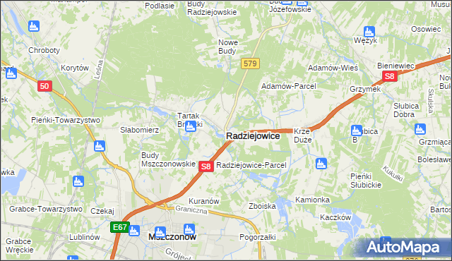 mapa Radziejowice, Radziejowice na mapie Targeo