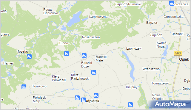 mapa Radziki Małe, Radziki Małe na mapie Targeo