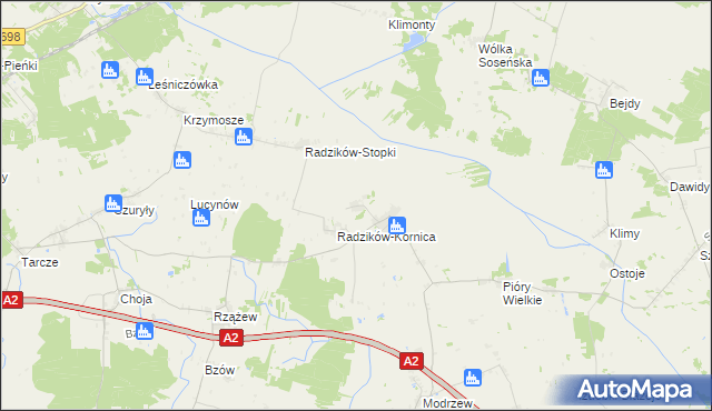 mapa Radzików-Oczki, Radzików-Oczki na mapie Targeo