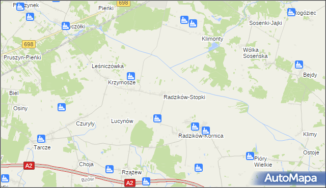 mapa Radzików-Stopki, Radzików-Stopki na mapie Targeo