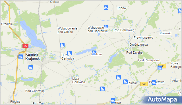 mapa Radzim gmina Kamień Krajeński, Radzim gmina Kamień Krajeński na mapie Targeo