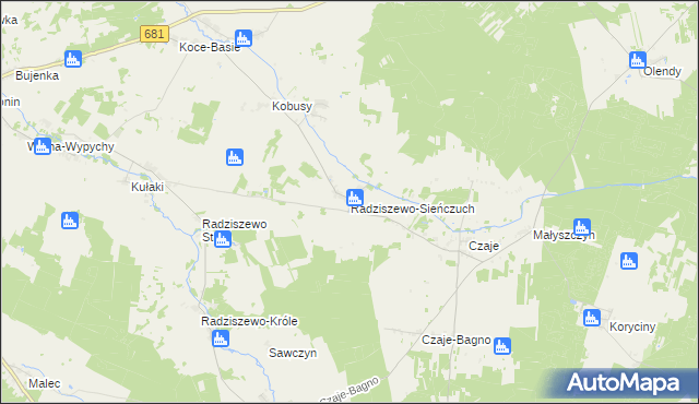 mapa Radziszewo-Sieńczuch, Radziszewo-Sieńczuch na mapie Targeo