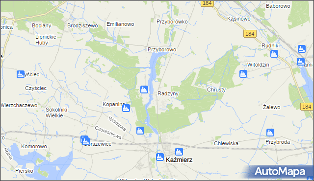 mapa Radzyny, Radzyny na mapie Targeo