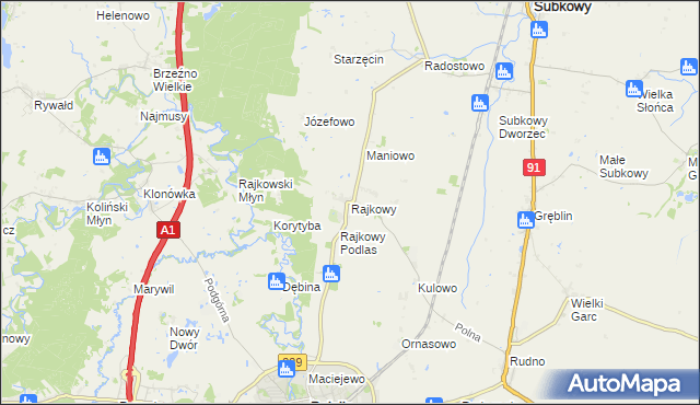 mapa Rajkowy, Rajkowy na mapie Targeo