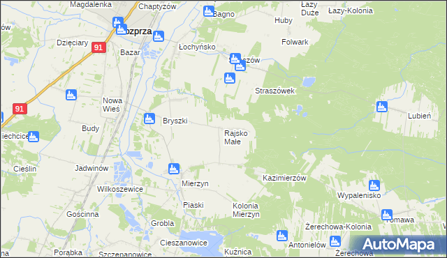 mapa Rajsko Małe, Rajsko Małe na mapie Targeo