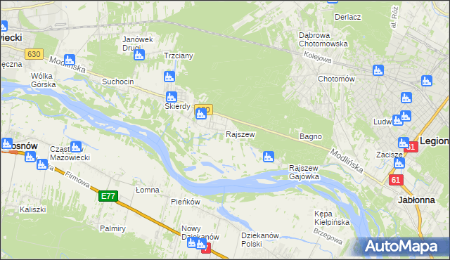 mapa Rajszew, Rajszew na mapie Targeo