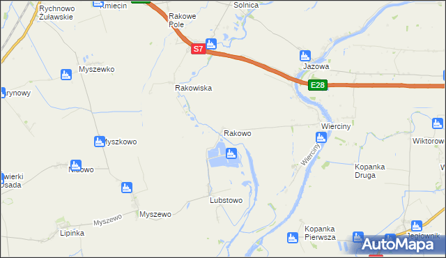 mapa Rakowo gmina Nowy Dwór Gdański, Rakowo gmina Nowy Dwór Gdański na mapie Targeo