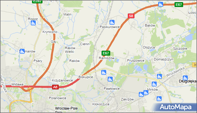 mapa Ramiszów, Ramiszów na mapie Targeo