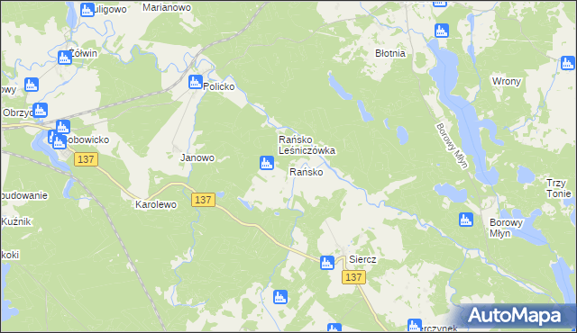 mapa Rańsko, Rańsko na mapie Targeo