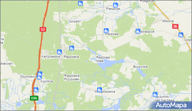 mapa Raszowa Mała, Raszowa Mała na mapie Targeo