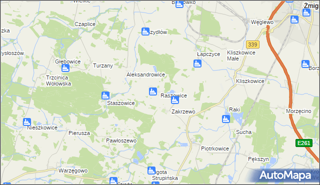 mapa Raszowice, Raszowice na mapie Targeo