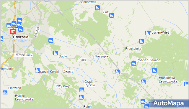 mapa Raszujka, Raszujka na mapie Targeo