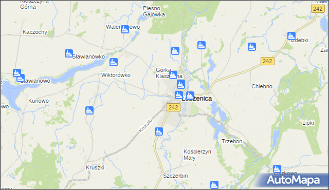 mapa Rataje gmina Łobżenica, Rataje gmina Łobżenica na mapie Targeo