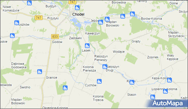 mapa Ratoszyn Pierwszy, Ratoszyn Pierwszy na mapie Targeo