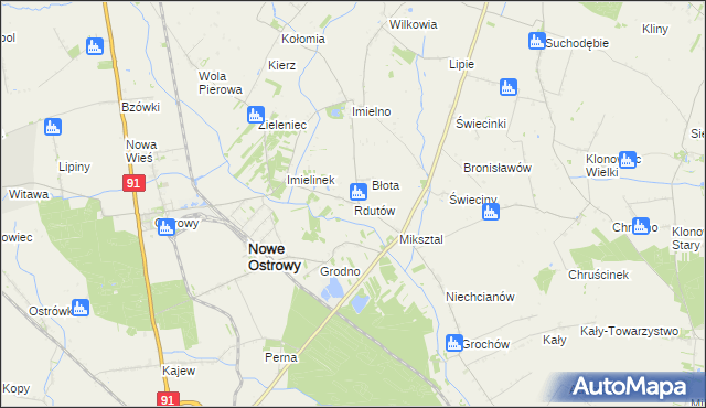 mapa Rdutów gmina Nowe Ostrowy, Rdutów gmina Nowe Ostrowy na mapie Targeo