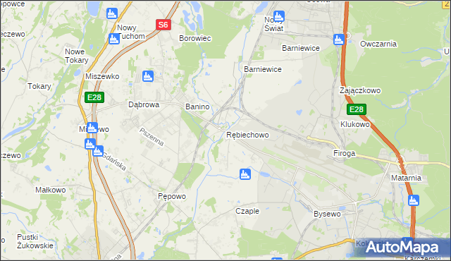 mapa Rębiechowo, Rębiechowo na mapie Targeo